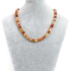 パワーストーン天然石シンプルストーンネックレスカーネリアンカット8mm