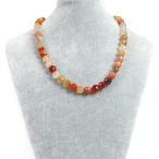 パワーストーン天然石シンプルストーンネックレスカーネリアンカット10mm