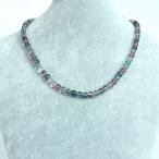 パワーストーン天然石シンプルストーンネックレスフローライトミックスピンク丸...