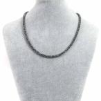 パワーストーン天然石シンプルストーンネックレスヘマタイトボタンカット3×4mm