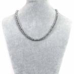 パワーストーン天然石シンプルストーンネックレスヘマタイトボタンカット3×6mm