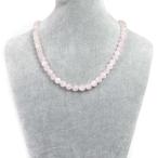 パワーストーン天然石シンプルストーンネックレスローズクォーツカット8mm