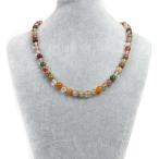 パワーストーン天然石シンプルストーンネックレスミックスルチルクォーツ福禄寿...