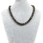 パワーストーン天然石シンプルストーンネックレススモーキークォーツカット10mm