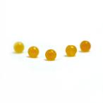 パワーストーン 天然石 ビーズ 1粒売り カラージェード(イエロー・染め) 丸玉 4mm