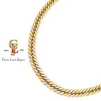 K18 Pt850 6 поверхность двойной комбинированный плоский колье 91.90g 47cm