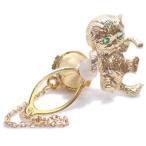 K18グリーンガーネットネコ猫にゃ...