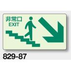 避難・誘導蓄光標識　非常口（階段壁面用） 829-87　ステッカータイプ