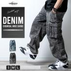  брюки-карго мужской широкий брюки Denim свободно широкий брюки Denim брюки боковой карман модный хлопок большой размер Roo z брюки багги 