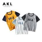 韓国こども服トップスロゴプリント半...