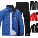  Wind брейкер верх и низ в комплекте выставить мужской жакет брюки верх и низ обратная сторона сетка спорт одежда большой размер .. воротник весна осень тренировка одежда движение надеты 