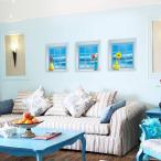 ショッピングウォールステッカー ウォールステッカー 海辺 青空 花 浜辺 インテリア 雑貨 3枚 セット