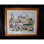 ショッピングed 児玉 幸雄  レオンの朝市  　　ed/EA 額92ｘ78cm  美USED!!!   技法：リトグラフ  サイズ50x65cm 額92x78cm