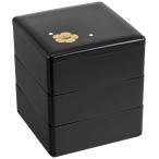 若泉漆器 3段重箱 4寸重 黒 梅花(内黒) H-155-75-A