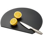 【正規品】アイメディア(Aimedia) まな板 丸いまな板 食洗機対応 35×29cm ブラック 耐熱エラストマー D型 かまぼこ型 抗菌 カッティ