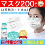 不織布 マスク 使い捨て 200枚 半額 白 日時指定可 あすつく 50枚 4箱 期間限定 無料 プレゼント付き 500ml アルコールハンドジェル プレゼント