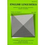 English linguistics Journal of the English Linguistic Society of Japan Volume19，Number1