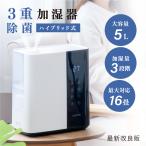 加湿器 3重除菌 ハイブリッド 超音波 イオン 高温除菌 マイナスイオンフィルター 大容量5L 次亜塩素酸水対応 上部給水 アロマ対応 タイマー付 xr-ht52