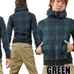 ショッピング閉店 【閉店セール】ボリュームネック スタンド カラー リブ 切替 ブルゾン メンズ アウター M L ジップ ブルゾン ブラックウォッチ グリーン