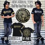 【閉店セール】Ｔシャツ メンズ　ロゴ プレイハンド　箔プリント半袖Tシャツ BURST JAPAN カジュアル　きれいめ　キレイメ　ロック　M　L