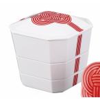 隅切重箱 ３段重箱(赤結び) YMK142-380　食器/引出物/プレゼント/ギフト/贈答品