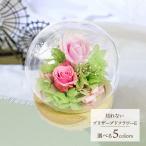 お歳暮 2025 花 SOUP ガラスドームアレンジメント 枯れないプリザーブドフラワーE 3,880円 (税 送料込) 選べる5種 造花 お花 プリザ 送料無料 SPPZE 御歳暮