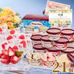 お中元 2025 アイスクリーム ギフト 内祝い ハーゲンダッツ & 苺アイス 21個入 お菓子 お返し 3000円 スイーツ 父の日 御中元 プレゼント 出産 出産内祝い YB