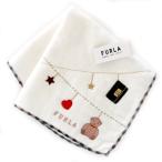 ショッピングホワイトデー フルラ FURLA タオルハンカチ  レディース 婦人 ガールズ ブランド ハンカチ　ホワイト ホワイトデー
