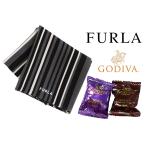 ショッピングゴディバ フルラ FURLA ハンカチ＆ GODIVA ゴディバ ブラウニー クッキーセット　メンズ 紳士プリントハンカチ （ノーアイロン形態安定加工）