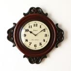 ショッピングレトロ 掛け時計 木製 アンティーク レトロ 壁掛け時計 おしゃれ 見やすい アナログ 丸 リビング 非電波 電池式 ウォールクロック ロマネスク