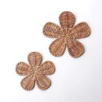 ショッピングラタン 壁飾り ラタン 2点セット フラワー 花 壁掛け ウォールデコレーション ラタンのウォールアクセント フラワー 大小2個セット