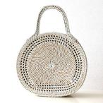 かごバッグ カゴバッグ サークル 丸形 ラタン トート 大人 和風 ナチュラル オープンワークラウンド手提げバッグ