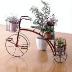ショッピング三輪車 フラワーラック おしゃれ アイアン かわいい サイクルプランター 三輪車 レトロ シャビー サイクルプランタートライシクル レッド