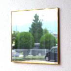 鏡 壁掛けミラー アンティーク おしゃれ ウォールミラー ゴールド 正方形 40×40cm 薄型 日本製 アンティークな真鍮のウォールミラーB