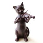 ショッピング置物 ネコ 猫 置物 おしゃれ オブジェ かわいい バイオリン 楽器 小物 インテリア雑貨 贈り物 グッズ 置き物 玄関 ネコのオブジェ バイオリン