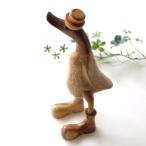 ショッピング鳥 アヒル 鳥 ダック 置物 オブジェ おしゃれ 木彫り 木製 天然木 かわいい 木のオブジェ バンブーダック ハット＆ブーツ