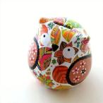 貯金箱 かわいい 陶器 ふくろう 梟 オブジェ 置物 可愛い 動物 アニマル インテリア 陶器のカラフル貯金箱 フクロウ