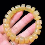 PROME 天然石 一点物 特別仕様品・超高品質・濃い色・イェローオパール・タンザニア産  (鑑別書付き ) ブレスレット NO.V18404