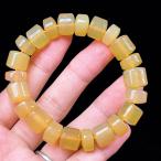 PROME 天然石 一点物 特別仕様品・超高品質・濃い色・イェローオパール・タンザニア産  (鑑別書付き ) ブレスレット NO.V18406