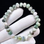 ショッピング天然石 PROME 天然石【一点物】高品質・モスアゲート・苔瑪瑙・コケメノウ・インド産・ブレスレット・V23525