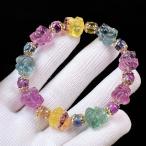 PROME 天然石 一点物 特別仕様品・バイカラーフローライト・九尾狐・Aデザイン・ 中国産・ブレスレット NO.V28746