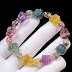 PROME 天然石 一点物 特別仕様品・バイカラーフローライト・九尾狐・Aデザイン・ 中国産・ブレスレット NO.V28752