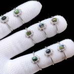 PROME 天然石 特別仕様品・ブラックオパール・白銅指輪・フリーサイズ・p5014