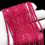 PROME 天然石・高品質 ・ラボグロウンルビー・ミラーボールカット・3mm ・40cm・連材・DIY・ハンドメイド用・ NO.P5237