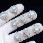 ショッピング恋愛 PROME 天然石 特別仕様品・限定品・再入荷不可・ホワイトムーンストーン・白銅指輪・フリーサイズ・p6571