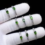 PROME 天然石 特別仕様品・限定品・再入荷不可・クロムダイオプサイド・白銅指輪・フリーサイズ・P7055