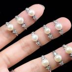 PROME 天然石・特別仕様品・再入荷不可・淡水パール・白銅指輪・フリーサイズ・P7307