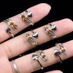 PROME 天然石・特別仕様品・再入荷不可・オレンジガーネット・白銅指輪・フリーサイズ・p7366