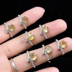 PROME 天然石・特別仕様品・再入荷不可・シトリン・白銅指輪・フリーサイズ・p7367