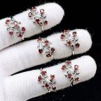 PROME 天然石 特別仕様品・限定品・再入荷不可・ガーネット・白銅指輪・フリーサイズ・P7464